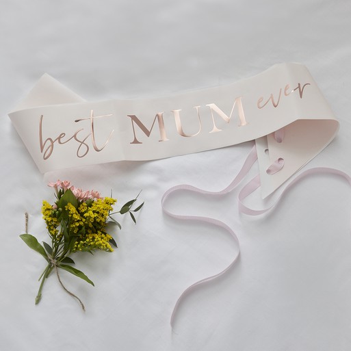 Sash – Bånd «Best Mum Ever» Rosegull